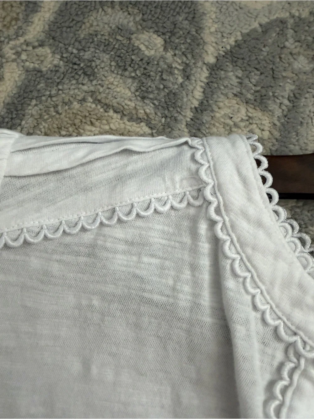 Boden White Lace-Trim Puff Sleeve Women's Top